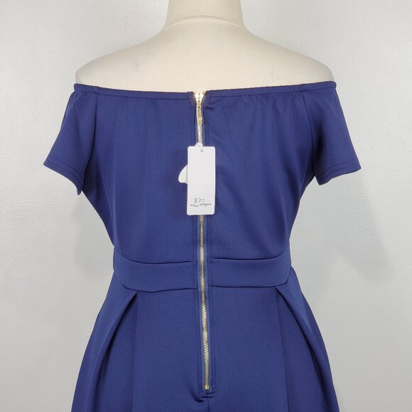 Lalagen Special Occasion Off-Shoulder 1950's Style Pleated Dress NEW NWT Size XL - Picture 9 of 13